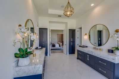 Bathroom with Marble Accents